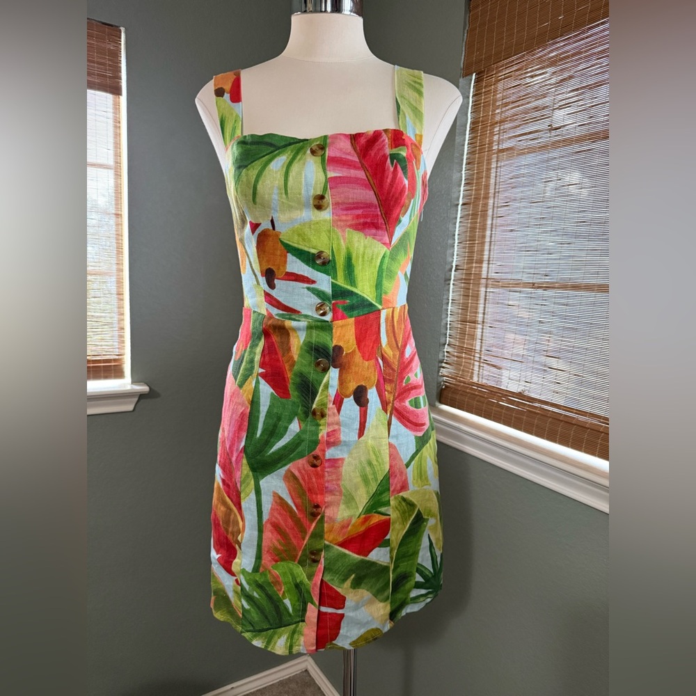 FARM Rio Tropical Leaf Print Sundress